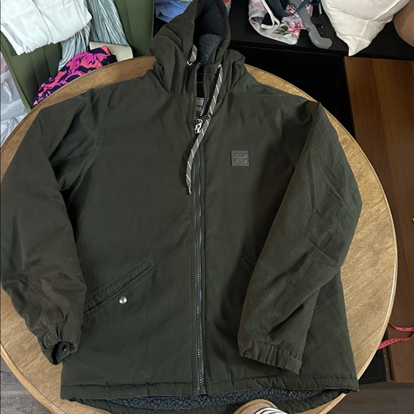 Hawke & Co Hooded Winter Coat Olive Green Sherpa Lined Mens M Gorpcore Utility - Picture 11 of 12